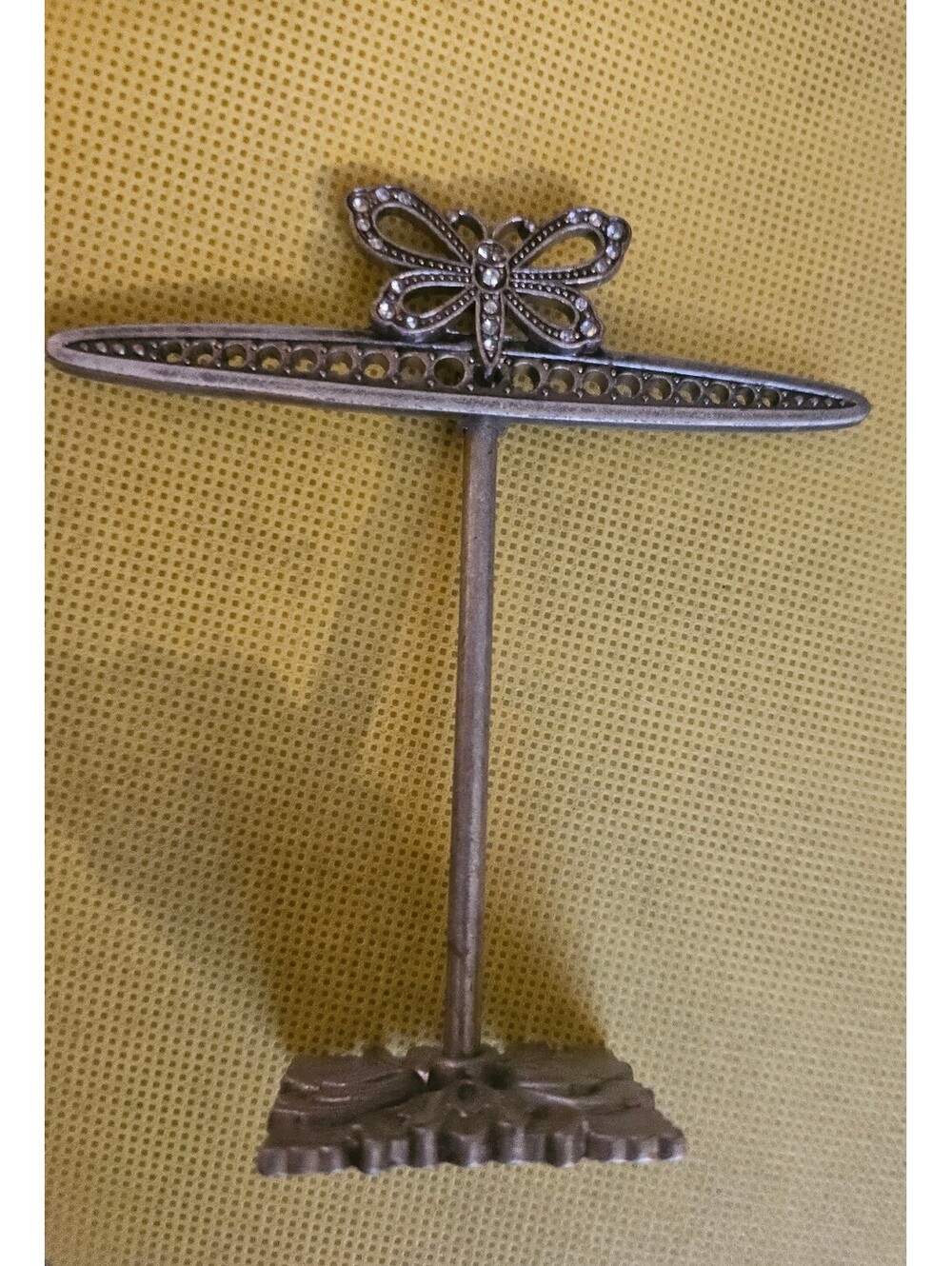 Vintage Metal butterfly design dangle Earring Holder EUC